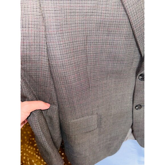 Ralph Lauren Mens 100% Wool Tweed Blazer Beige Brown Size 50R Big Tall Office - Picture 7 of 10